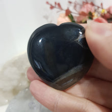 Load image into Gallery viewer, Heart Black Agate Crystal Carving on Stand Stone 40mm 4

