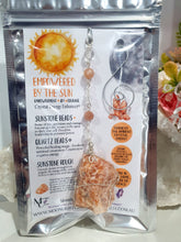 Load image into Gallery viewer, EMPOWERED BY THE SUN" Handcrafted Sunstone Raw Crystal Carving Silver Crystal Energy Enhancer© Hanger Ornament Suncatcher 

Inspires EMPOWERMENT | JOY | COURAGE

Lovely Sunstone rough crystal stone beaded with Sunstone and Quartz.  Wire wrapped in silver
