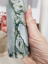 Load image into Gallery viewer, Moss Agate Crystal Tower Gemstone stone 140mm 22 DRUZY!
