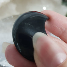 Load image into Gallery viewer, Moon Crescent Black Obsidian Crystal Carving 30mm 6 SCUFF
