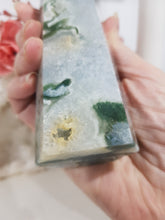Load image into Gallery viewer, Moss Agate Crystal Tower Gemstone stone 140mm 22 DRUZY!
