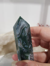 Load image into Gallery viewer, moss agate point crystal tower
