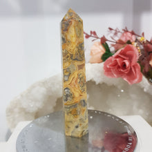 Load image into Gallery viewer, Crazy Lace Agate Crystal Point Tower Stone 95mm 2
