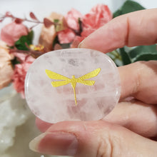 Load image into Gallery viewer, Rose-Quartz-Worry-Stone-Dragonfly-Moonlight-Crystals-Australia
