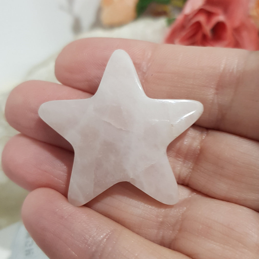 Star Rose Quartz Crystal Carving Stone 35m 6 SCRATCH