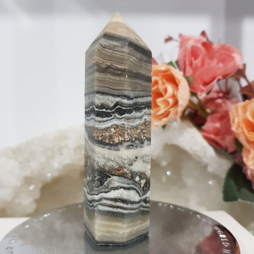 chocolate-calcite-crystal-tower-point
