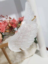 Load image into Gallery viewer, Angel Wings on Stand Selenite Crystal Carving Stone 180mm 3 LOVELY
