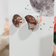 Load image into Gallery viewer, moon fire quartz stud earrings
