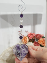 Load image into Gallery viewer, The-heart-and-the-spirit-crystal-energy-enhancer-amethyst-stone-suncatcher-ornament-hanger
