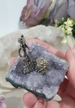 Load image into Gallery viewer, Beautiful Amethyst Cluster Crystal with Miner and Pyrite Clusters Stones.
