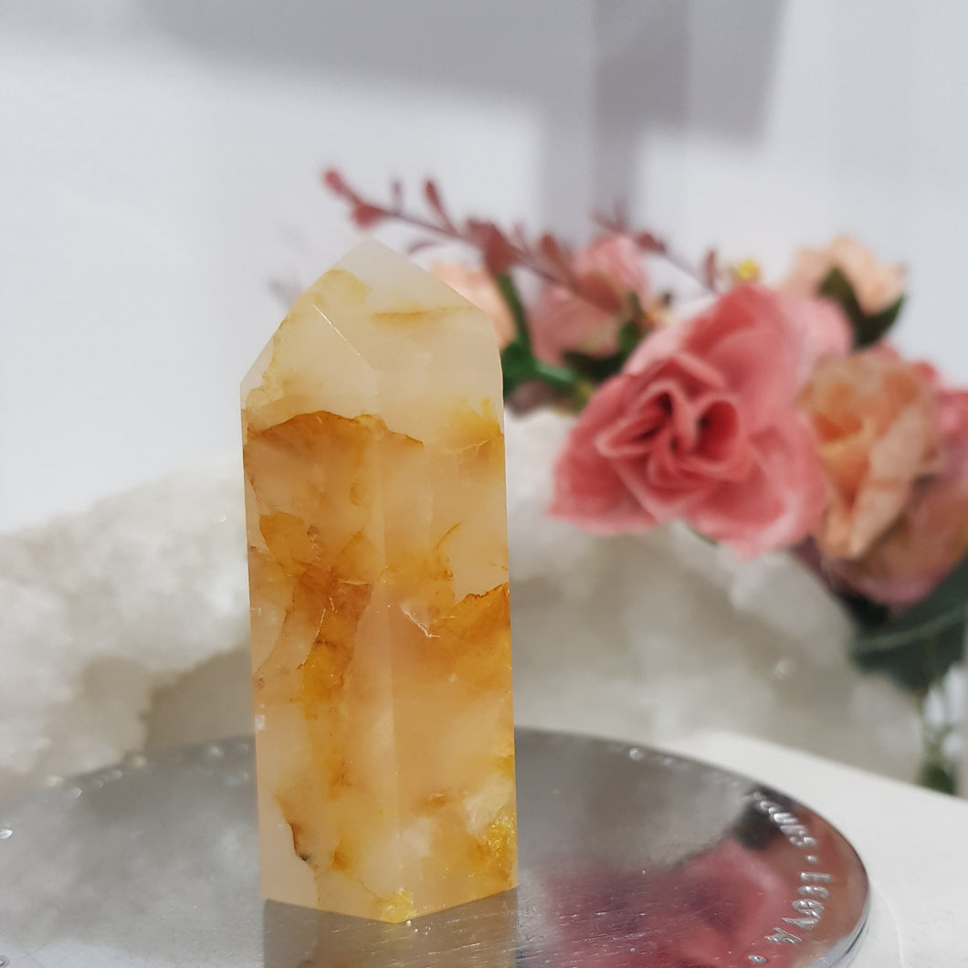 Golden Healer Crystal Point Tower Stone 60mm 3 CRACK