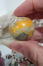 Load image into Gallery viewer, Bumblebee Jasper Sphere Crystal Carving Stone on Silver Turtle Stand 

Inspires New Opportunities and Possibilities

Stunning Bumblebee Jasper Crystal Sphere Carving Stone on silver turtle stand. 

A gorgeous little sphere
