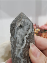 Load image into Gallery viewer, Black Sphalerite Crystal Point Tower Stone 80mm 14 BROKEN TIP

