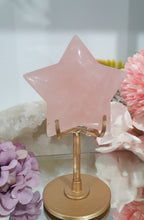 Load image into Gallery viewer, Star Rose Quartz Crystal Carving Stone on Stand 

Inspires Unconditional Love

Gorgeous Rose Quartz Star Crystal Carving Stone on stand. 
