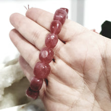 Load image into Gallery viewer, strawberry quartz nugget bracelet
