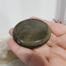 Load image into Gallery viewer, golden obsidian crystal palm stone
