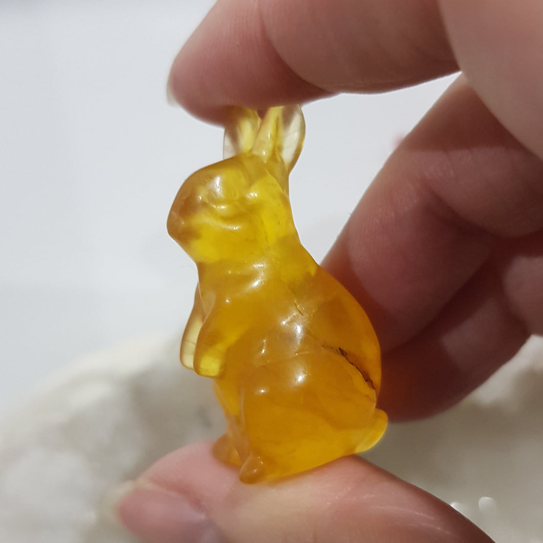 BUNNY RABBIT Fluorite Crystal Carving Stone 40mm 6 EASTER