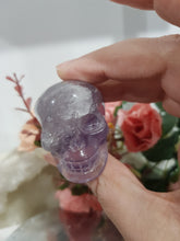 Load image into Gallery viewer, Skull Crystal Carving Amethyst Stone 45mm 4 CRACK ABOVE EYE SOCKET
