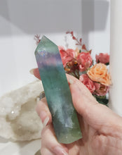 Load image into Gallery viewer, Fluorite point / tower on stand Crystal Carving Stone 280mm
