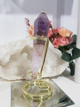 Load image into Gallery viewer, Amethyst-Agate-Sceptor_Crystal-on-Stand-Stone
