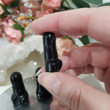 Load image into Gallery viewer, PEEN (doodle) Black Obsidian Crystal Carving Stone 30mm
