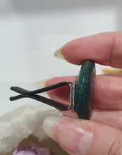 Load image into Gallery viewer, Moon Car Clip Moss Agate Stone Crystal Carving Stone

Inspires Transformation and Grounding

Moon Crystal Car Clip.  Decorative Clip for Car Vent. 
