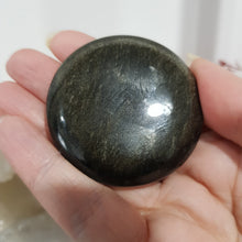 Load image into Gallery viewer, golden obsidian crystal palm stone
