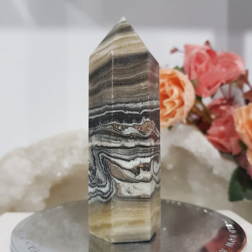 chocolate-calcite-crystal-tower-point