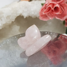 Load image into Gallery viewer, Butterfly Rose Quartz Crystal Carving Stone 30mm 3 INCLUSIONS
