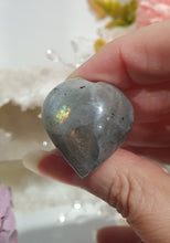 Load image into Gallery viewer, Heart Car Clip Labradorite Crystal Carving Stone

Inspires Inner Strength and Spiritual Growth

Lovely Heart labradorite Crystal Car Clip.  Decorative Clip for Car Vent. 
