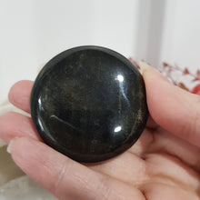 Load image into Gallery viewer, golden obsidian crystal palm stone
