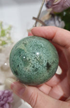 Load image into Gallery viewer, Moss Agate Sphere Crystal Carving on Planet Stand 55mm | Promotes Grounding &amp; Connection to Earth 2
