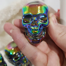 Load image into Gallery viewer, Skull Titanium Aura Obsidian Crystal Carving Gemstone stone 60mm 1
