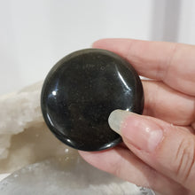 Load image into Gallery viewer, golden obsidian crystal palm stone
