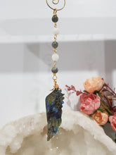 Load image into Gallery viewer, Feather-of-an-Angel-Crystal-Energy-Enhancer-Suncatcher-Hanger-Ornament-Labradorite-Stone-Moonlight-Crystals-Australia
