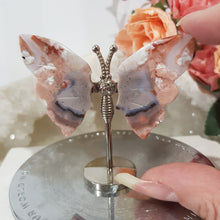 Load image into Gallery viewer, mini-pink-agate-butterfly-wings-crystal-stone
