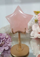 Load image into Gallery viewer, Star Rose Quartz Crystal Carving Stone on Stand 

Inspires Unconditional Love

Gorgeous Rose Quartz Star Crystal Carving Stone on stand. 
