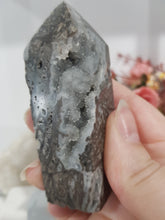 Load image into Gallery viewer, Black Sphalerite Crystal Point Tower Stone 80mm 14 BROKEN TIP
