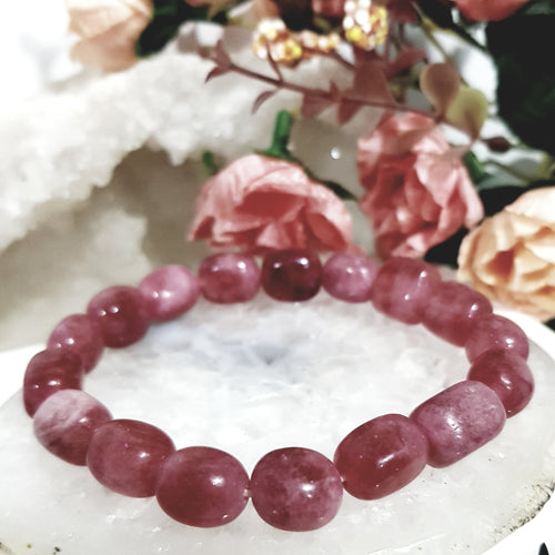 strawberry quartz nugget bracelet