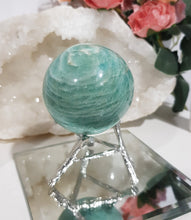 Load image into Gallery viewer, Amazonite-Sphere-Crystal-Carving-on-Stand-Stone-Moonlight-Crystals-Australia
