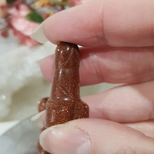 Load image into Gallery viewer, Peen-Crystal-Carving-Goldstone-Peen-Doodle-Crystal-Carvings-Australia-Moonlight-Crystals-Australia
