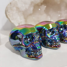 Load image into Gallery viewer, Skull Titanium Aura Obsidian Crystal Carving Gemstone stone 60mm 1
