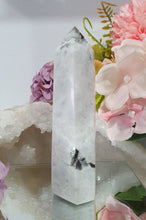 Load image into Gallery viewer, Lovely Rainbow Moonstone crystal point. this is beautiful but is a little wobbly!


