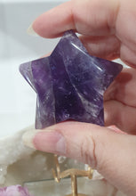 Load image into Gallery viewer, Star Amethyst Crystal Carving Stone on Stand 

Inspires Intuition

Gorgeous Amethyst Star Crystal Carving Stone on stand. 
