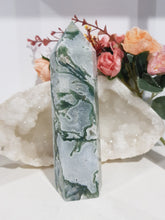 Load image into Gallery viewer, Moss Agate Crystal Tower Gemstone stone 140mm 22 DRUZY!
