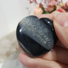 Load image into Gallery viewer, Heart Black Agate Crystal Carving on Stand Stone 40mm 4
