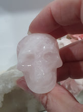Load image into Gallery viewer, Skull Rose Quartz Crystal Carving Stone 

Rose Quartz Inspires Unconditional Love

Gorgeous Rose Quartz Skull Crystal Carving. 


