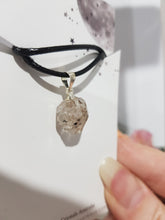 Load image into Gallery viewer, Herkimer Diamond crystal pendant with black cord P200
