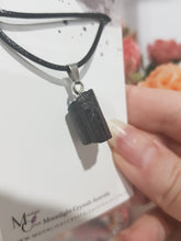 Load image into Gallery viewer, Black-Tourmaline-Raw-Stone-Pendant-Necklace-Moonlight-Crystals-Australia
