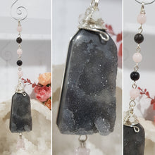 Load image into Gallery viewer, Midnight-Sparkle-Crystal-Energy-Enhancer-Suncatcher-Ornament-Hanger-Black-Sphalerite-stone-Moonlight-Crystals-Australia
